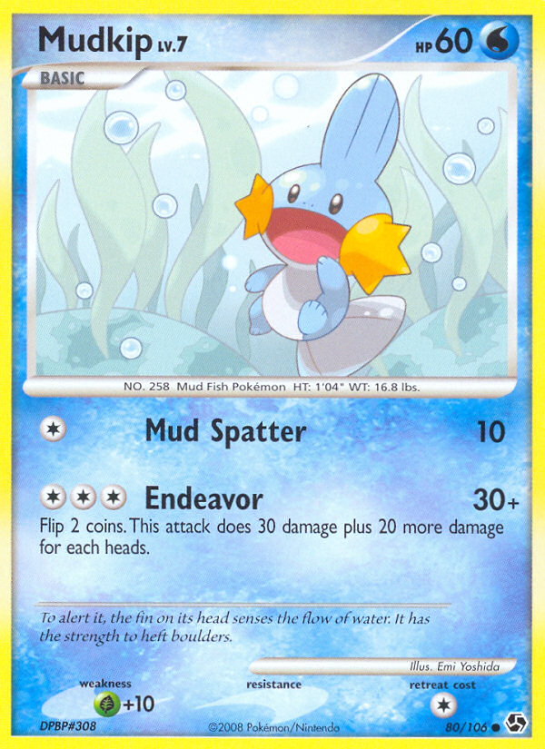Mudkip 80/106 Pokémon Great Encounters (2008) English card — catalogue reference