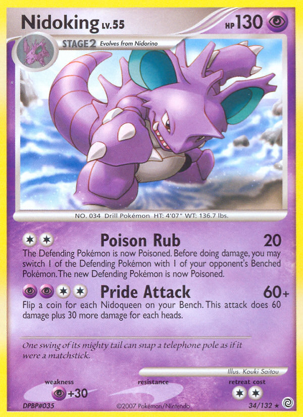 Nidoking 34/132 Pokémon Secret Wonders (2007) English card — catalogue reference