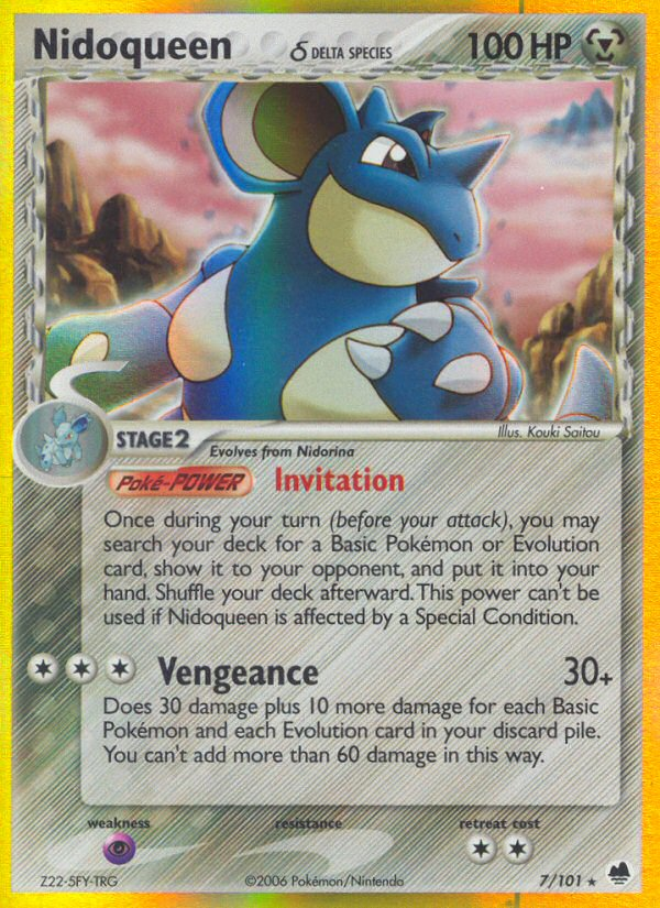 Nidoqueen δ 7/101 Pokémon EX Dragon Frontiers (2006) English card — catalogue reference