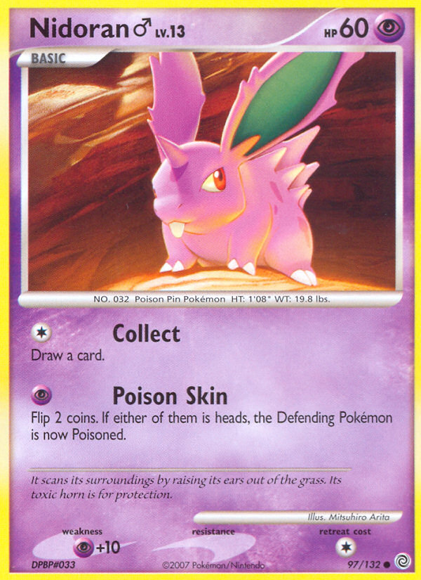 Nidoran ♂ 97/132 Pokémon Secret Wonders (2007) English card — catalogue reference