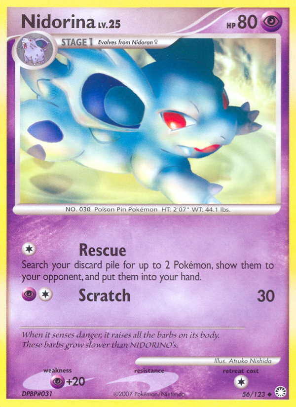 Nidorina 56/123 Pokémon Mysterious Treasures (2007) English card — catalogue reference