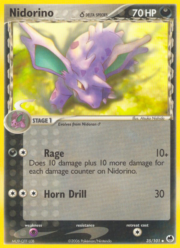 Nidorino δ 35/101 Pokémon EX Dragon Frontiers (2006) English card — catalogue reference