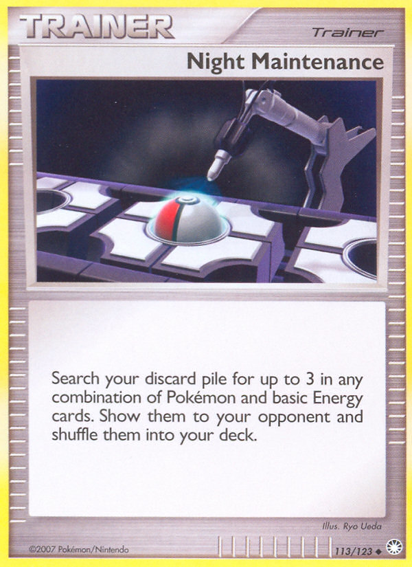 Night Maintenance 113/123 Pokémon Mysterious Treasures (2007) English card — catalogue reference
