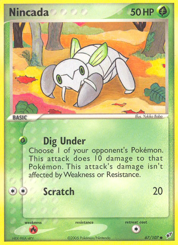Nincada 67/107 Pokémon EX Deoxys (2005) English card — catalogue reference
