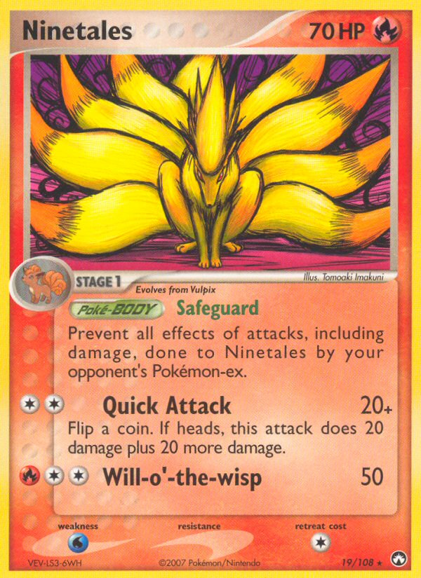 Ninetales 19/108 Pokémon EX Power Keepers (2007) English card — catalogue reference