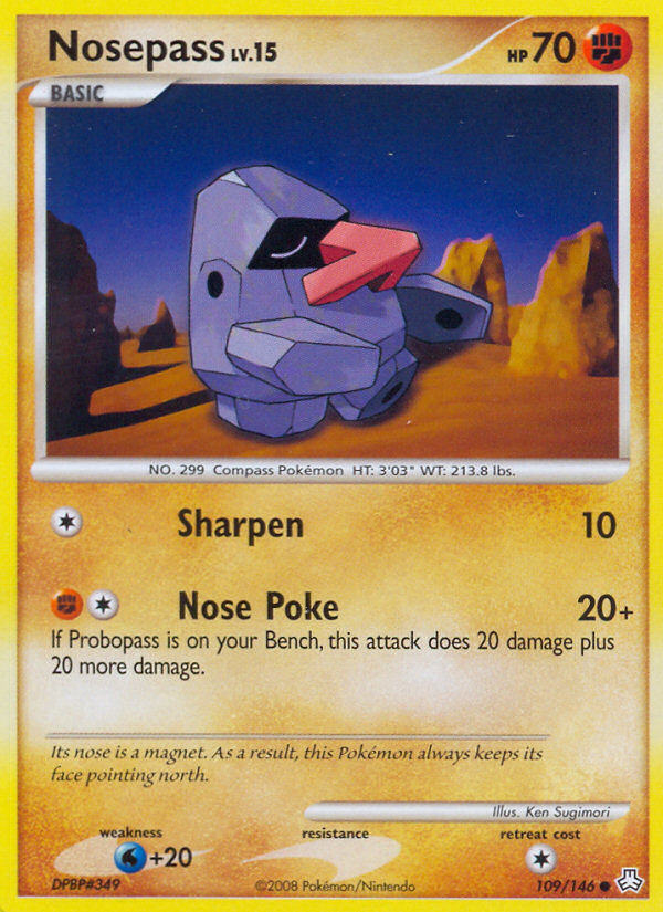 Nosepass 109/146 Pokémon Legends Awakened (2008) English card — catalogue reference