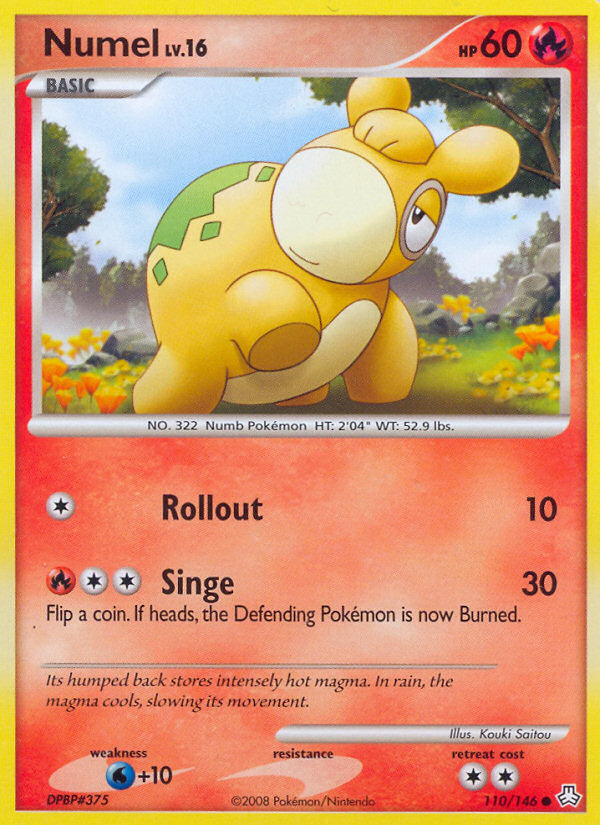 Numel 110/146 Pokémon Legends Awakened (2008) English card — catalogue reference
