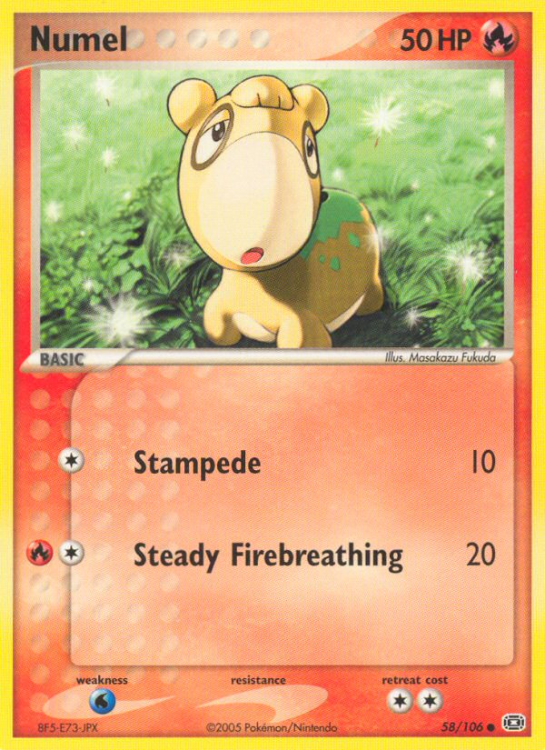 Numel 58/106 Pokémon EX Emerald (2005) English card — catalogue reference