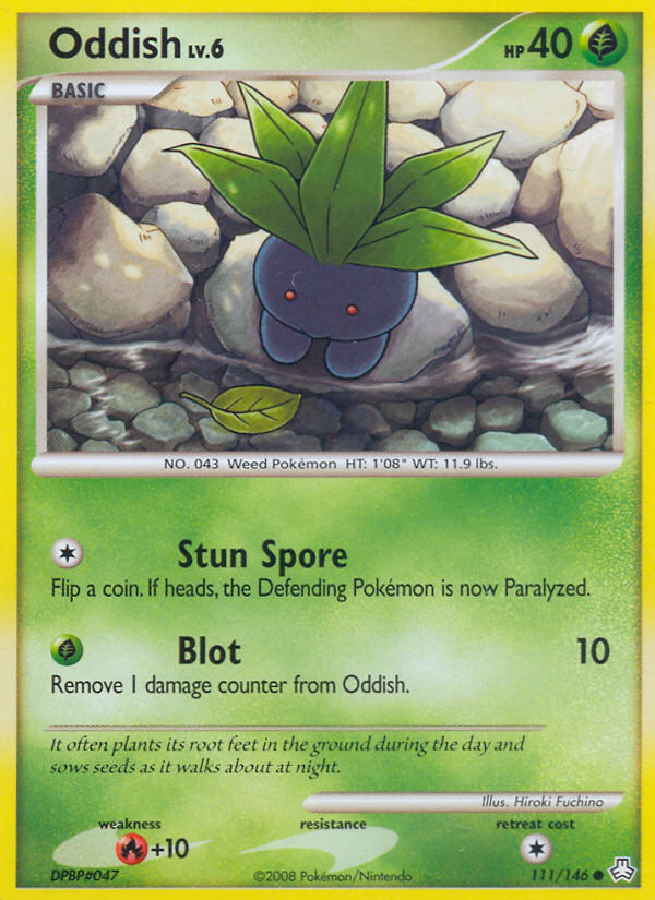 Oddish 111/146 Pokémon Legends Awakened (2008) English card — catalogue reference