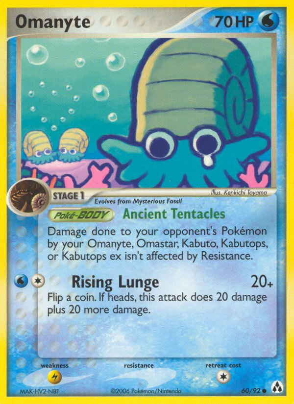 Omanyte 60/92 Pokémon EX Legend Maker (2006) English card — catalogue reference
