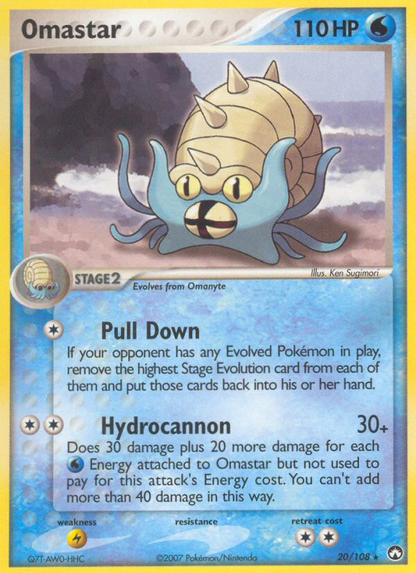 Omastar 20/108 Pokémon EX Power Keepers (2007) English card — catalogue reference