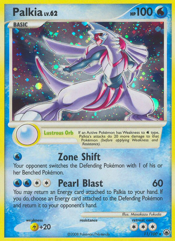 Palkia 11/100 Pokémon Majestic Dawn (2008) English card — catalogue reference