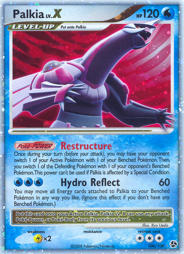 Palkia LV.X 106/106 Pokémon Great Encounters (2008) English card — catalogue reference