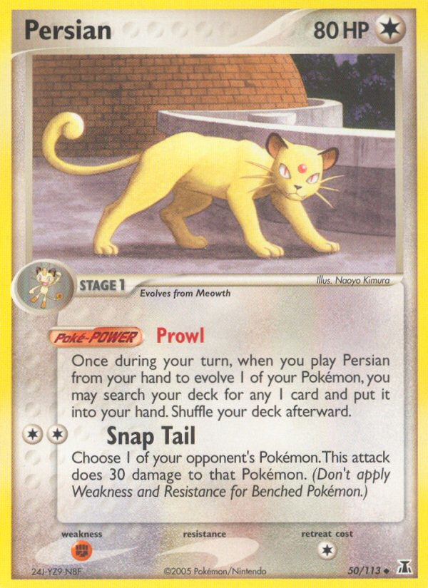 Persian 50/113 Pokémon EX Delta Species (2005) English card — catalogue reference