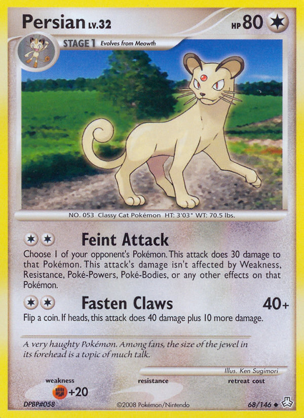 Persian 68/146 Pokémon Legends Awakened (2008) English card — catalogue reference