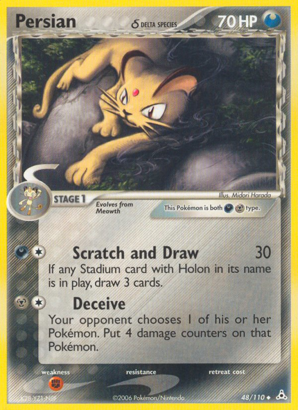 Persian δ 48/110 Pokémon EX Holon Phantoms (2006) English card — catalogue reference