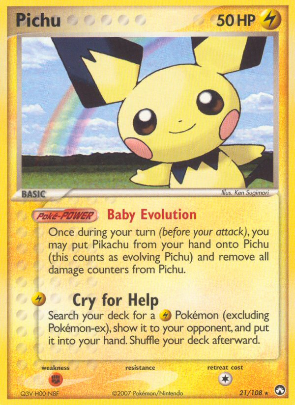 Pichu 21/108 Pokémon EX Power Keepers (2007) English card — catalogue reference