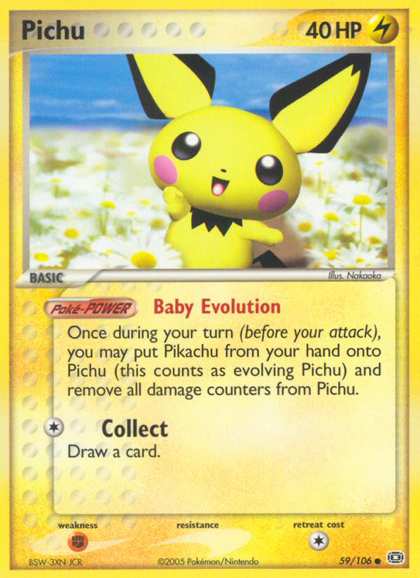 Pichu 59/106 Pokémon EX Emerald (2005) English card — catalogue reference