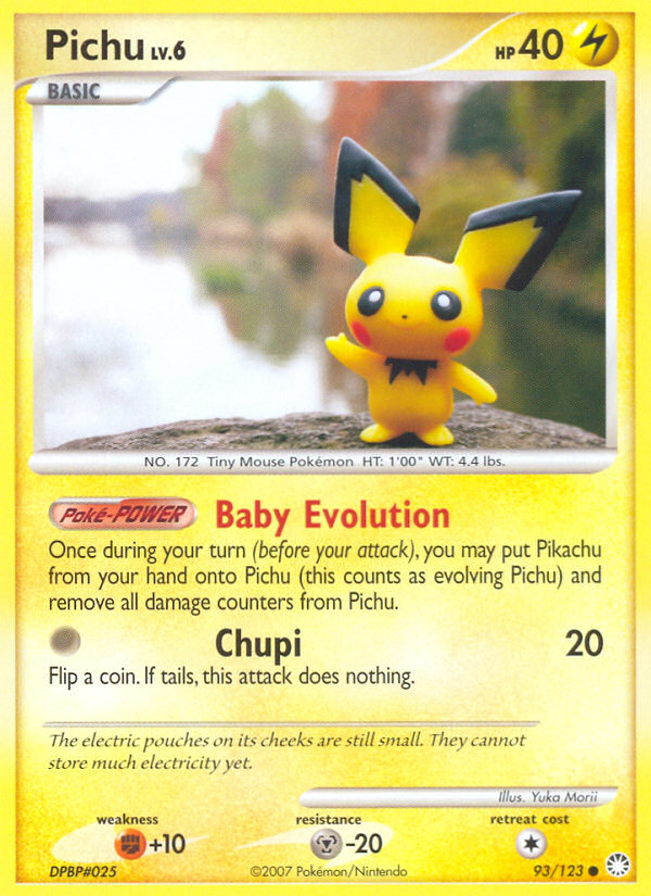 Pichu 93/123 Pokémon Mysterious Treasures (2007) English card — catalogue reference