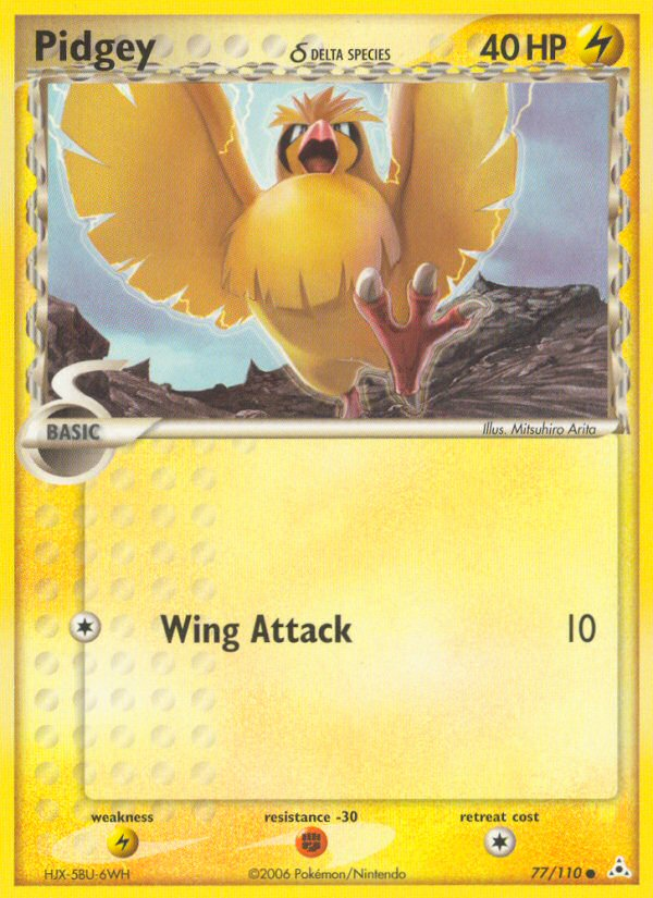 Pidgey δ 77/110 Pokémon EX Holon Phantoms (2006) English card — catalogue reference