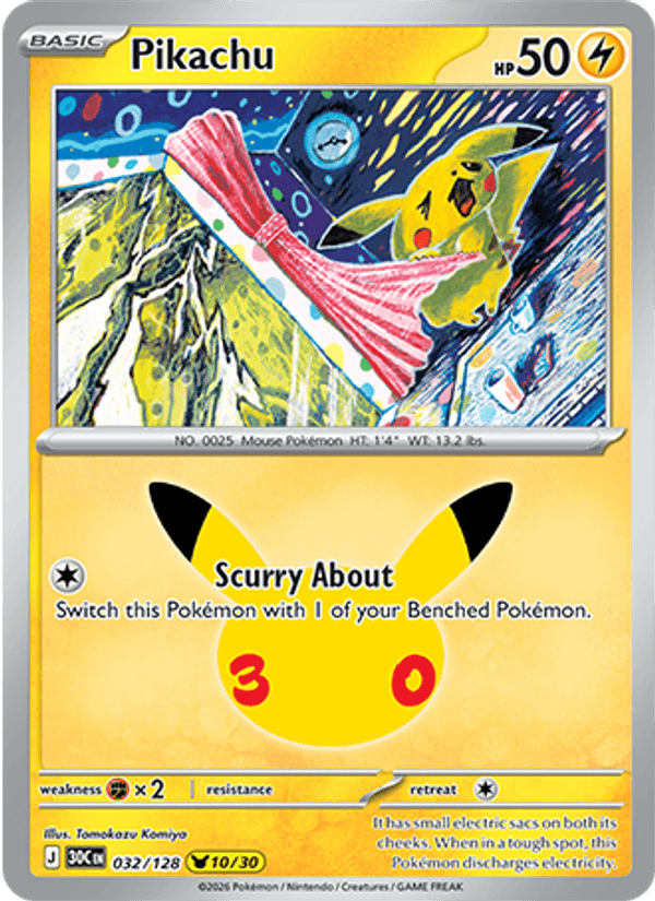 Pikachu 32/128 30th Celebration | GATECRASH