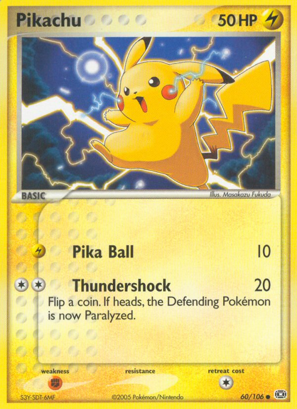 Pikachu 60/106 Pokémon EX Emerald (2005) English card — catalogue reference