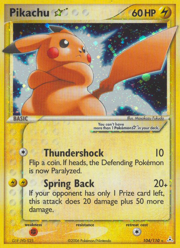 Pikachu ★ 104/110 Pokémon EX Holon Phantoms (2006) English card — catalogue reference