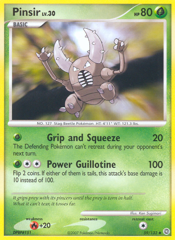 Pinsir 59/132 Pokémon Secret Wonders (2007) English card — catalogue reference