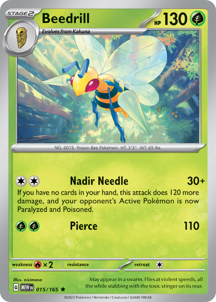 Beedrill 15/165 — English Pokémon 151 (2023)