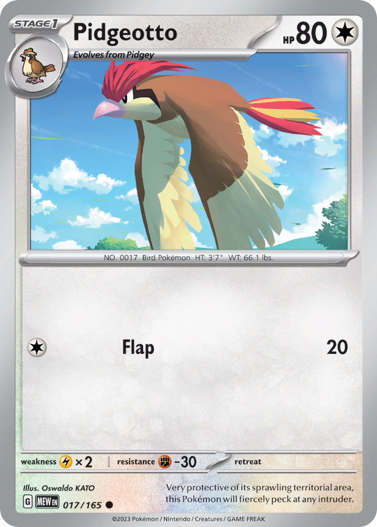 Pidgeotto 17/165 — English Pokémon 151 (2023)