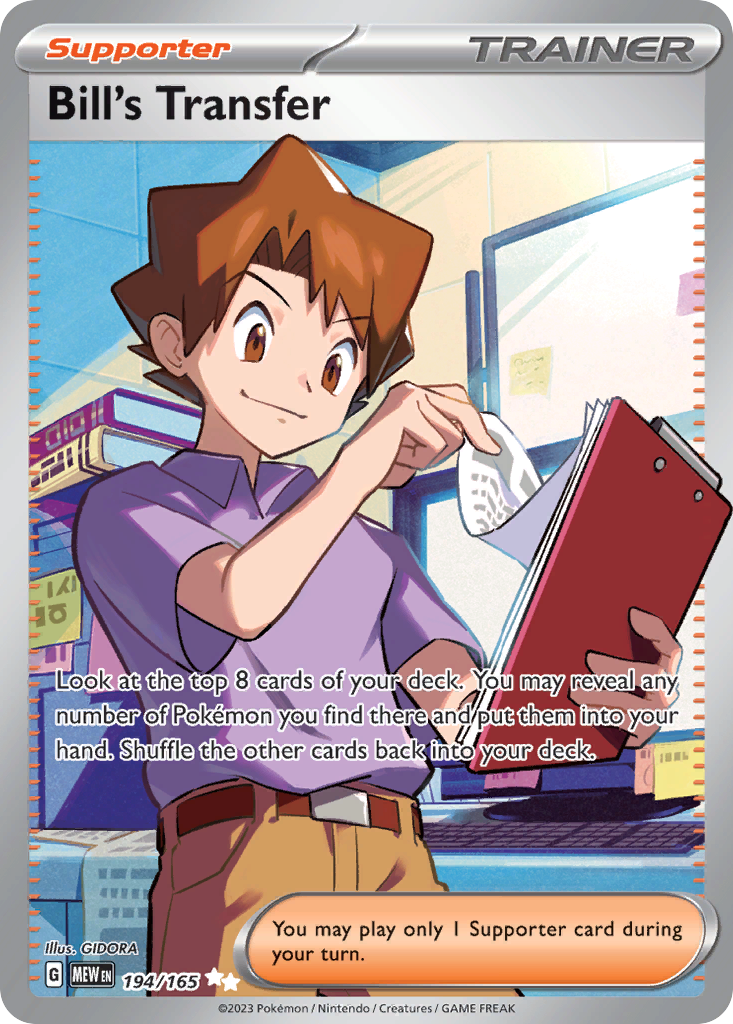 Bill's Transfer 194/165 — English Pokémon 151 (2023)