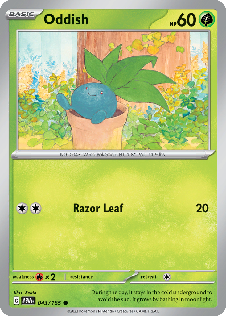 Oddish 43/165 — English Pokémon 151 (2023)