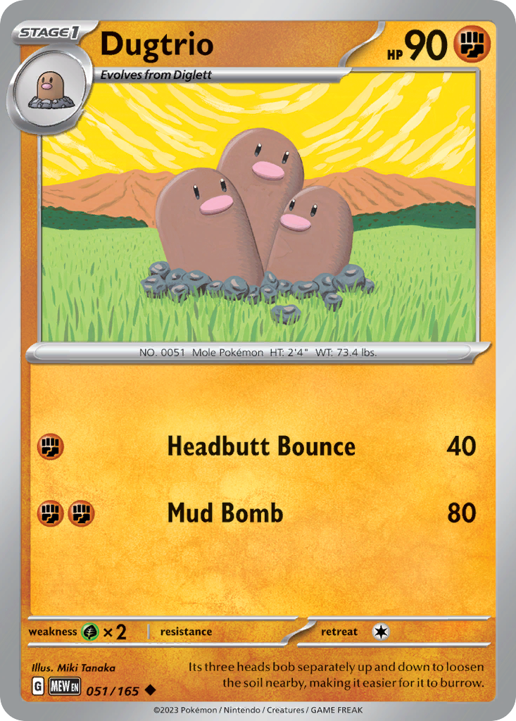 Dugtrio 51/165 — English Pokémon 151 (2023)