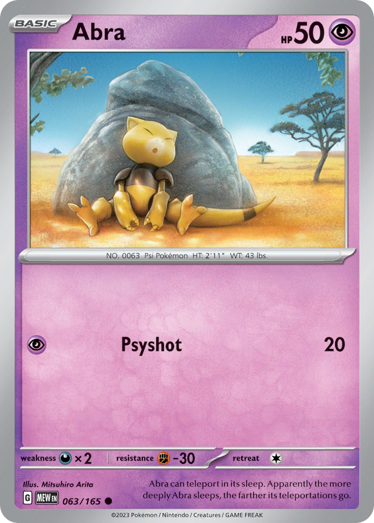 Abra 63/165 — English Pokémon 151 (2023)