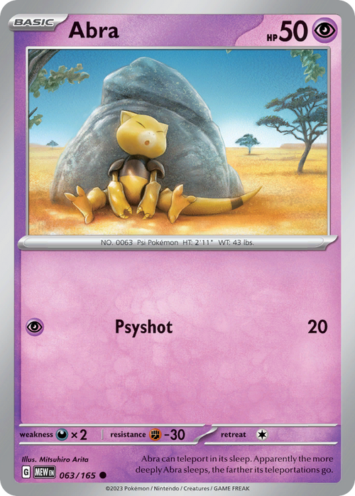 Abra 63/165 — English Pokémon 151 (2023)