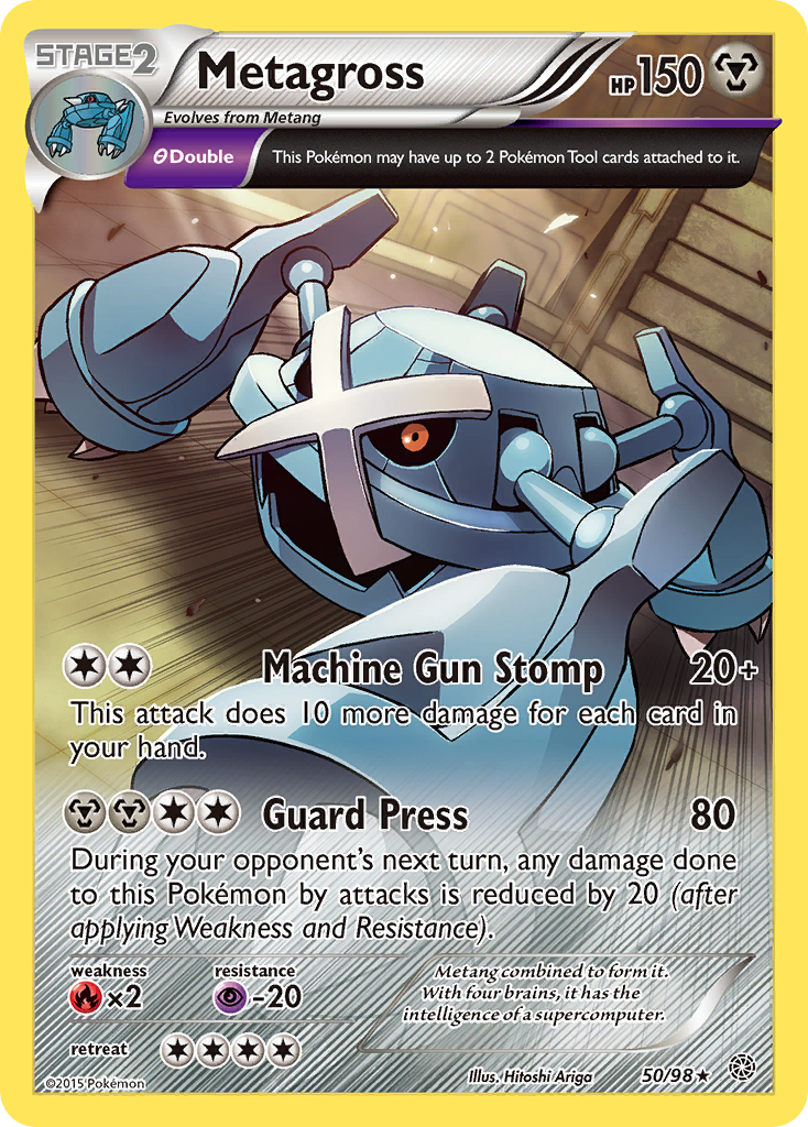 Metagross 50/95 English Pokémon card from Ancient Origins (2015)