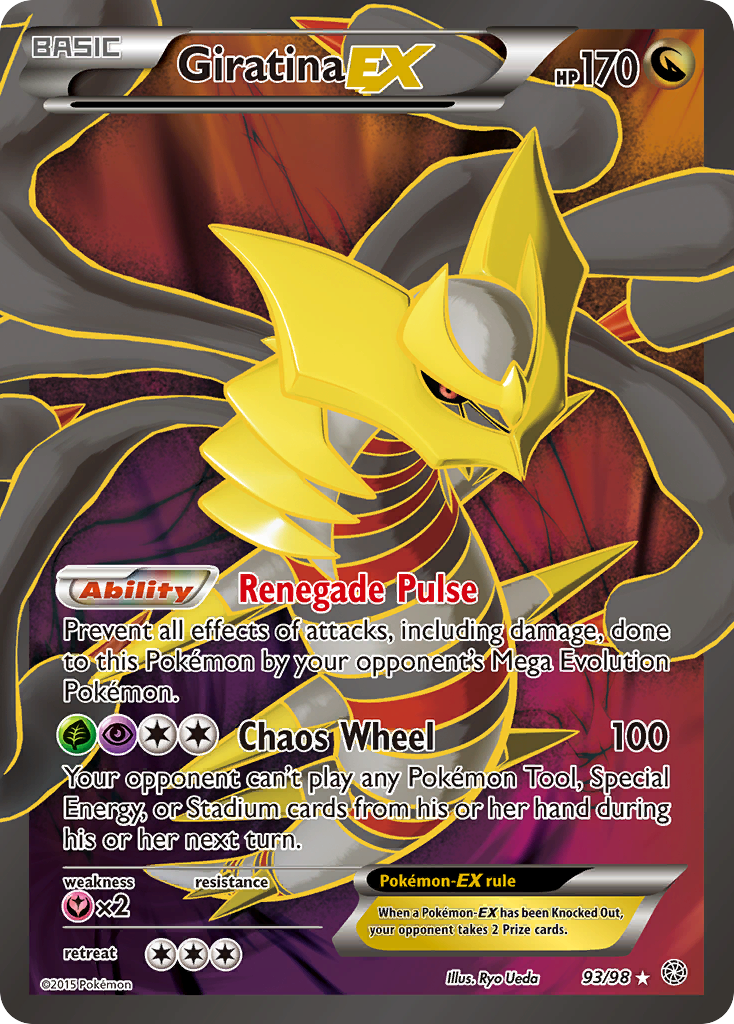 Giratina-EX 93/95 English Pokémon card from Ancient Origins (2015)
