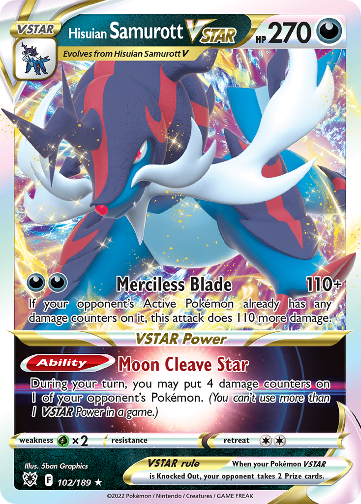 Hisuian Samurott VSTAR 102/189 — English Pokémon Astral Radiance (2022)