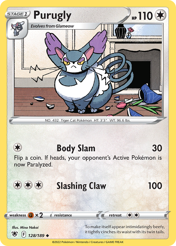 Purugly 128/189 — English Pokémon Astral Radiance (2022)