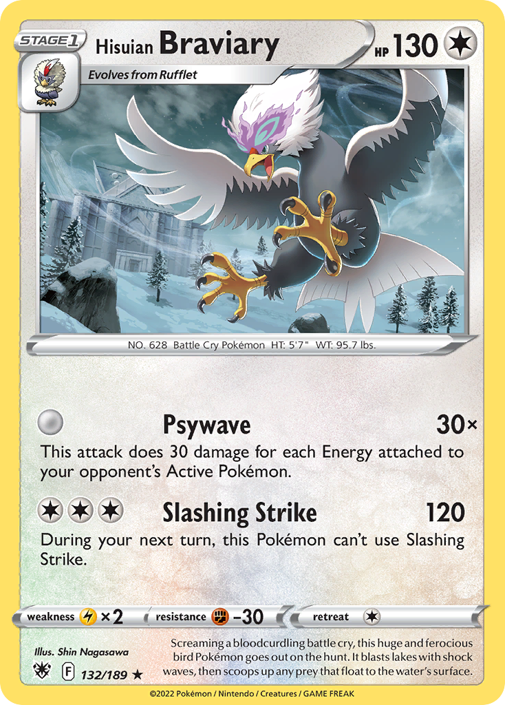 Hisuian Braviary 132/189 — English Pokémon Astral Radiance (2022)
