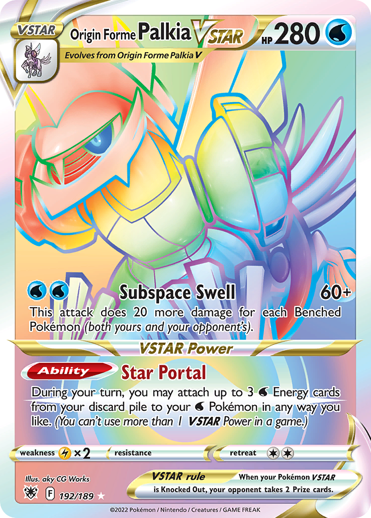 Origin Forme Palkia VSTAR 192/189 — English Pokémon Astral Radiance (2022)