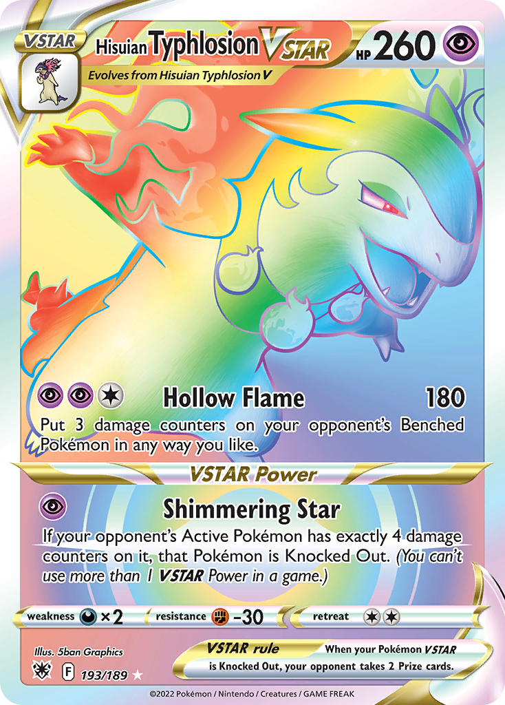 Hisuian Typhlosion VSTAR 193/189 — English Pokémon Astral Radiance (2022)