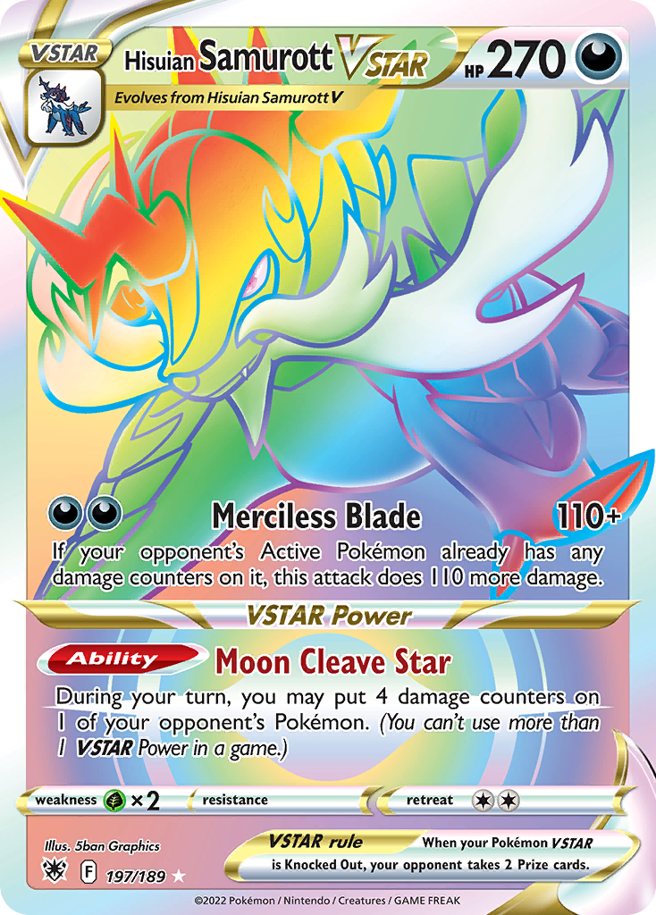 Hisuian Samurott VSTAR 197/189 — English Pokémon Astral Radiance (2022)