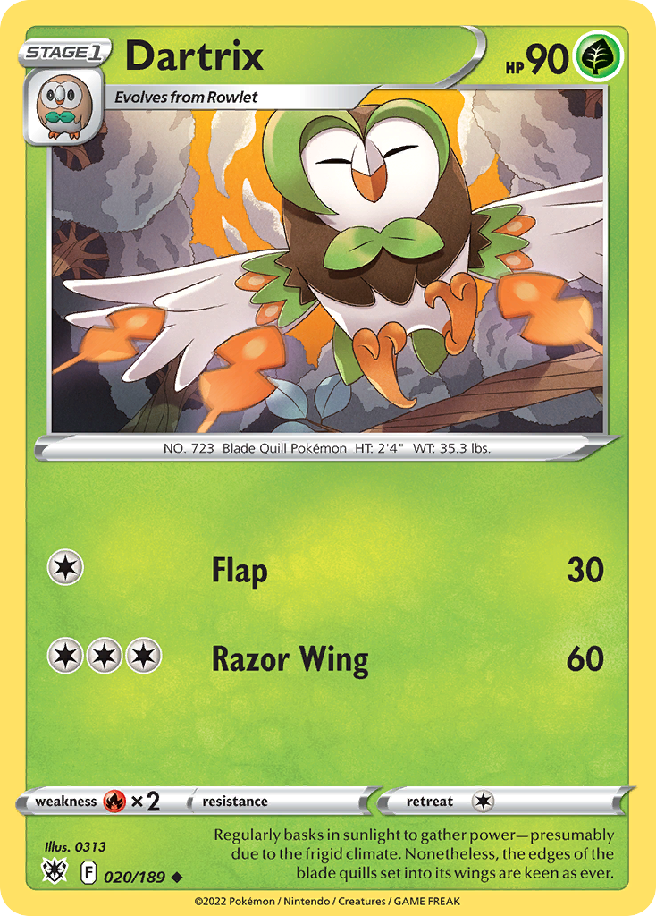 Dartrix 20/189 — English Pokémon Astral Radiance (2022)