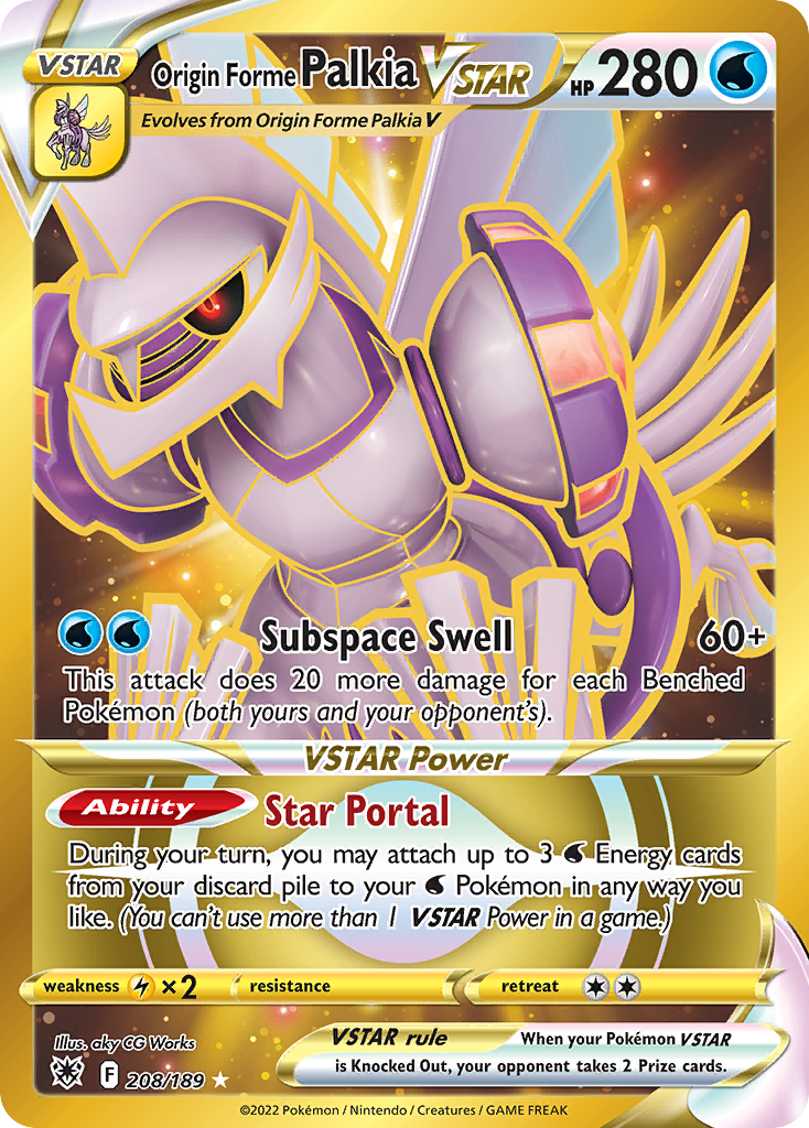 Origin Forme Palkia VSTAR 208/189 — English Pokémon Astral Radiance (2022)