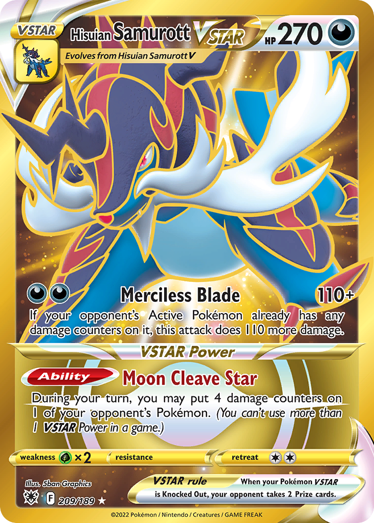 Hisuian Samurott VSTAR 209/189 — English Pokémon Astral Radiance (2022)