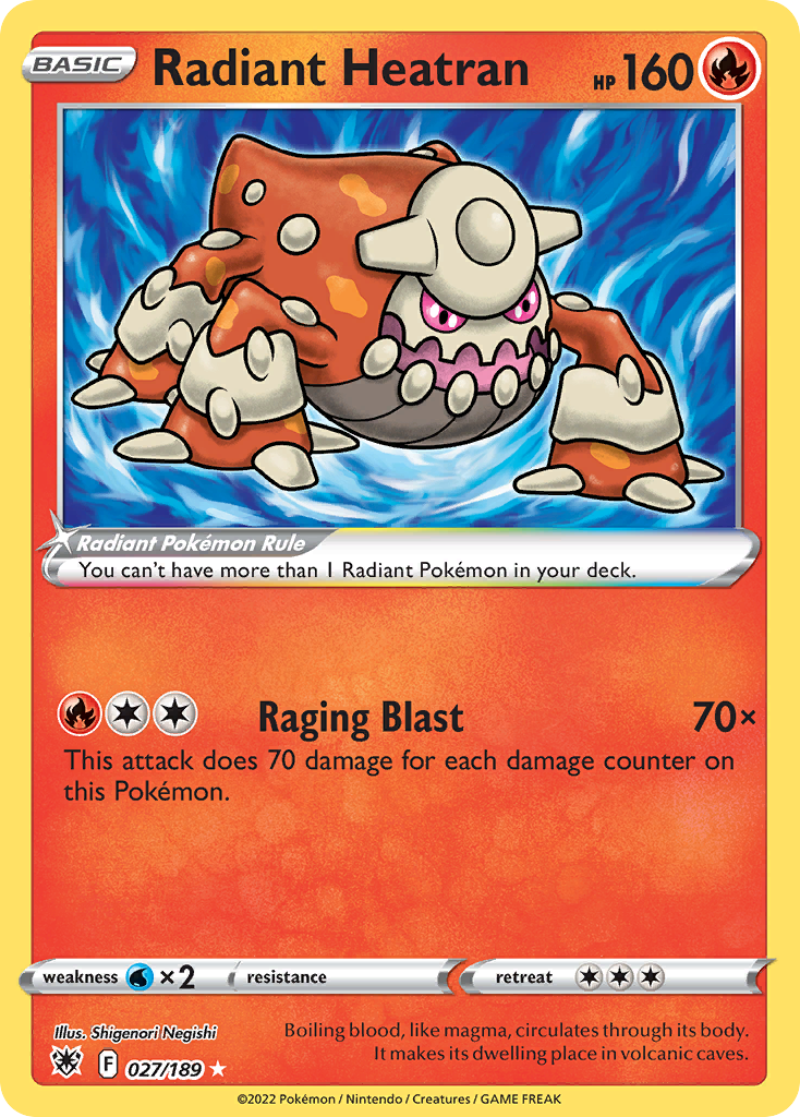 Radiant Heatran 27/189 — English Pokémon Astral Radiance (2022)