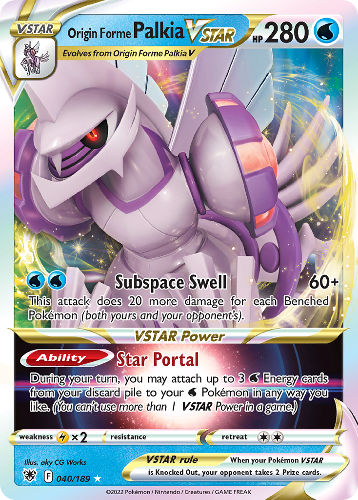 Origin Forme Palkia VSTAR 40/189 — English Pokémon Astral Radiance (2022)