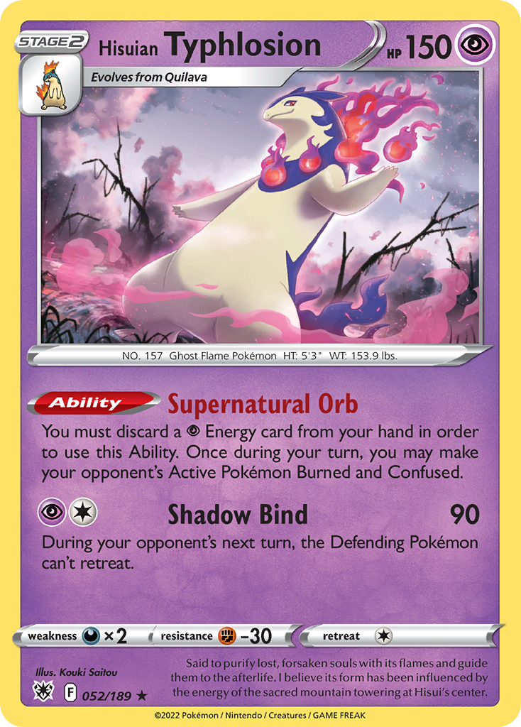 Hisuian Typhlosion 52/189 — English Pokémon Astral Radiance (2022)
