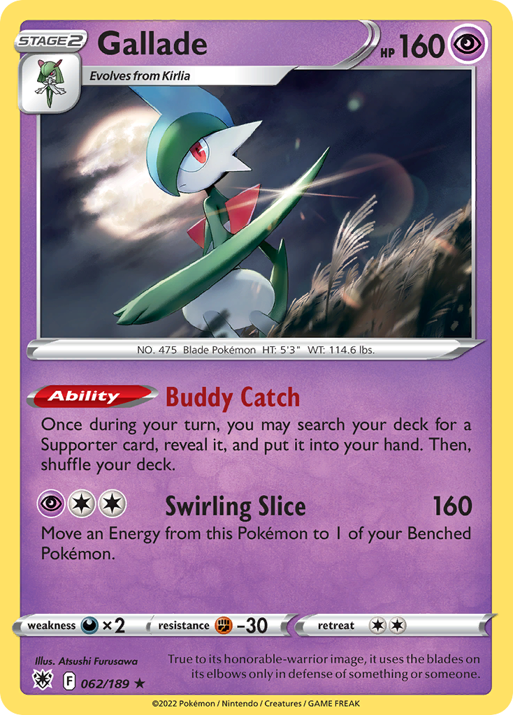 Gallade 62/189 — English Pokémon Astral Radiance (2022)
